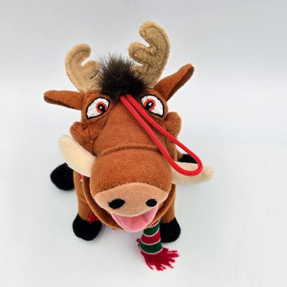 Pumbaa Disney Christmas Ornament Holiday Plush Toy Scarf Red Green 2002 The Lion - Picture 5 of 9